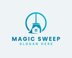 Blue Broomstick Cleaning logo design