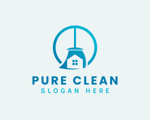 Blue Broomstick Cleaning logo design