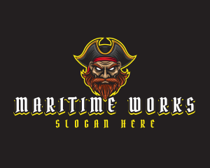 Pirate Man Captain logo design