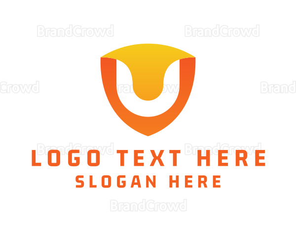 Modern Shield Letter U Logo