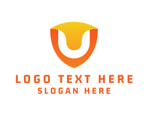 Protection - Modern Shield Letter U logo design