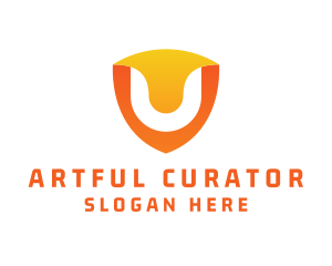 Modern Shield Letter U logo design