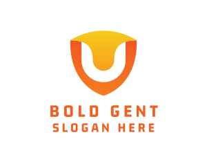 Modern Shield Letter U logo design