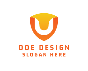 Modern Shield Letter U logo design