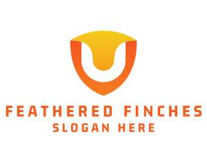 Modern Shield Letter U logo design