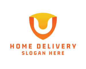 Modern Shield Letter U logo design