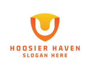 Modern Shield Letter U logo design