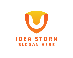 Modern Shield Letter U logo design