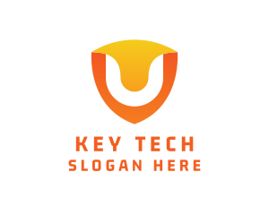 Modern Shield Letter U logo design