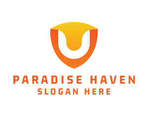 Modern Shield Letter U logo design