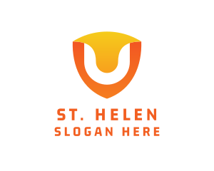 Modern Shield Letter U logo design