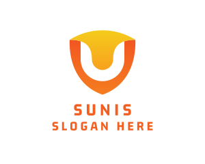 Modern Shield Letter U logo design