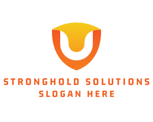 Modern Shield Letter U logo design