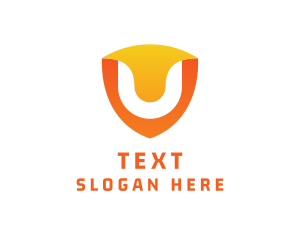 Modern Shield Letter U logo design