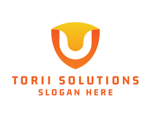 Modern Shield Letter U logo design