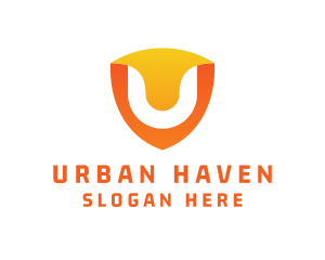 Modern Shield Letter U logo design