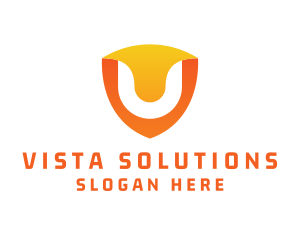 Modern Shield Letter U logo design