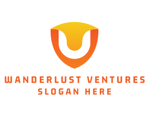 Modern Shield Letter U logo design