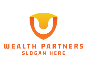 Modern Shield Letter U logo design