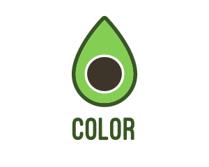 Vegan - Green Avocado Sliced logo design