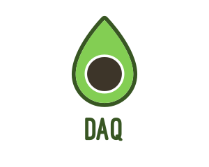 Organic - Green Avocado Sliced logo design