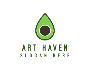 Green Avocado Sliced logo design