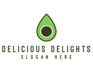 Green Avocado Sliced logo design