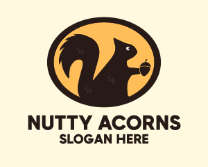 Squirrel Acorn Rodent logo design