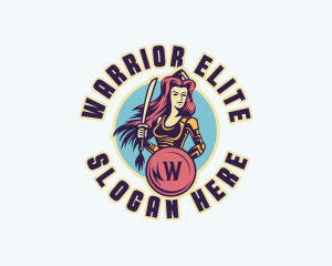 Female Warrior Avatar logo design