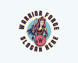 Female Warrior Cosplay logo design