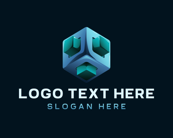 3d - 3D Cube App logo design