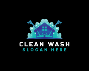 Bubble Cleaning Pressure Wash logo design