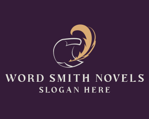 Novelist - Feather Quill Document logo design