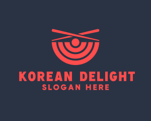 Korean - Chopstick Bowl Signal logo design