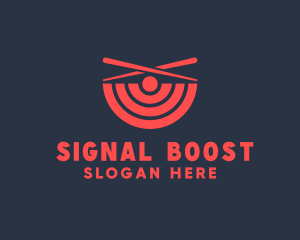 Chopstick Bowl Signal logo design