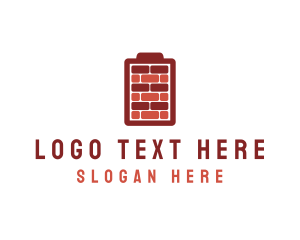 Bricks - Charging Brick Wall logo design