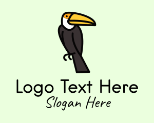 Zoology - Perched Toucan Bird logo design