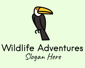 Perched Toucan Bird logo design