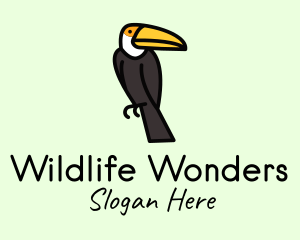 Zoology - Perched Toucan Bird logo design