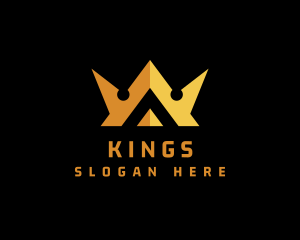 Gold King Crown Monarchy logo design