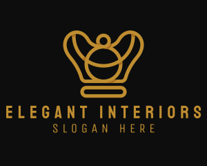 Elegant Gold Crown logo design