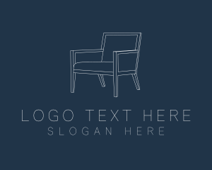 Woodwork - Monoline Geometric Chair logo design