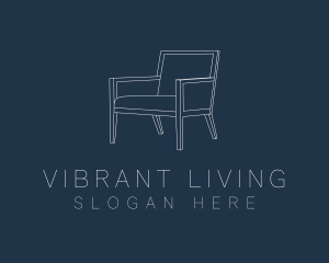 Living - Monoline Geometric Chair logo design