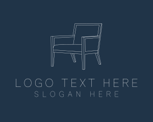 Living - Monoline Geometric Chair logo design