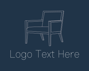 Living - White Monoline Geometric Chair logo design