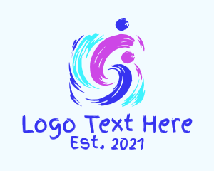 Watercolor - Colorful Artsy Brushstroke logo design