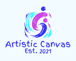 Canvas - Colorful Artsy Brushstroke logo design