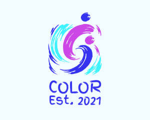 Colorful Artsy Brushstroke logo design