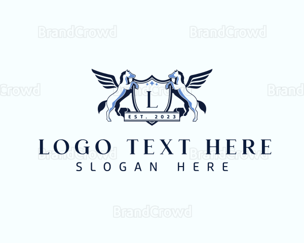 Pegasus Shield Crest Logo
