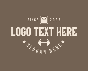 Barbell - Physical Exercise Training Gym logo design